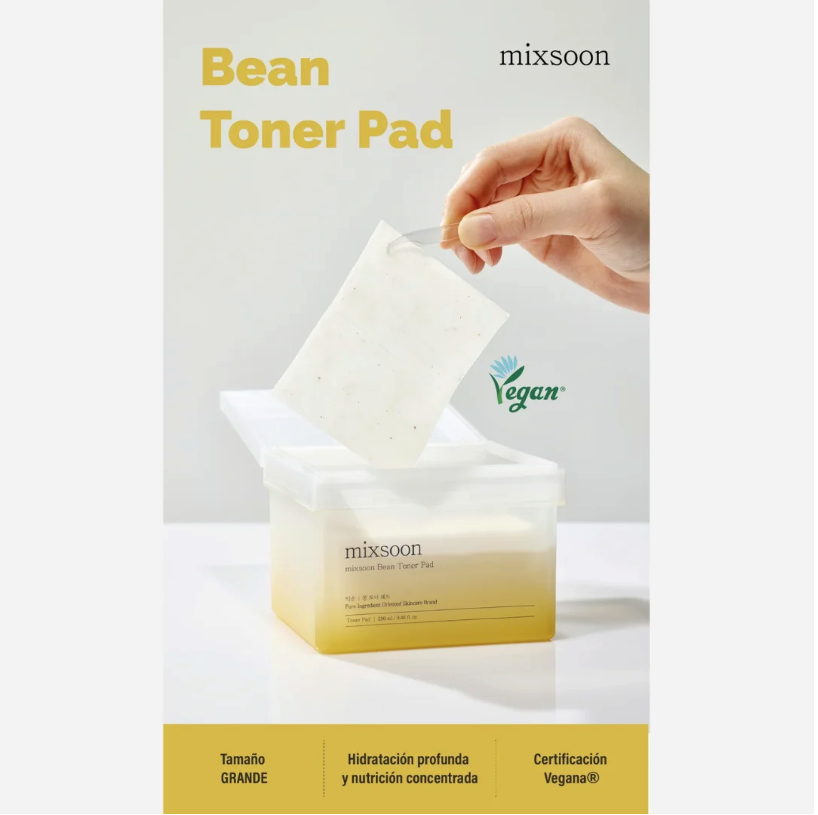 Mixsoon Almohadillas de tónico “Bean Toner Pad” 70ea (280ml)