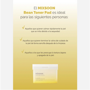 Mixsoon Almohadillas de tónico “Bean Toner Pad” 70ea (280ml)