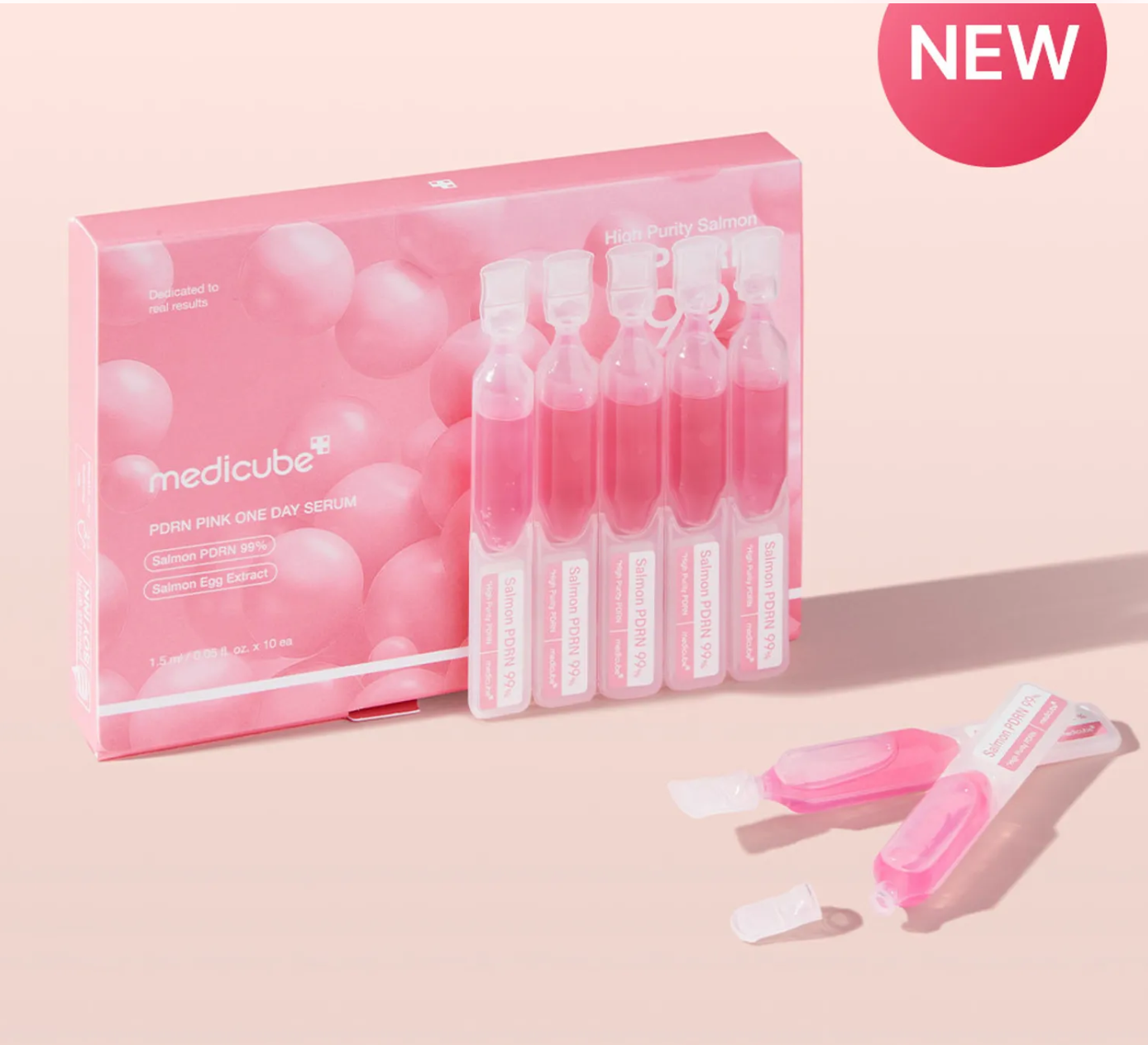 MEDICUBE PDRN Pink One Day Serum – Ampollas Reafirmante – 10 piezas