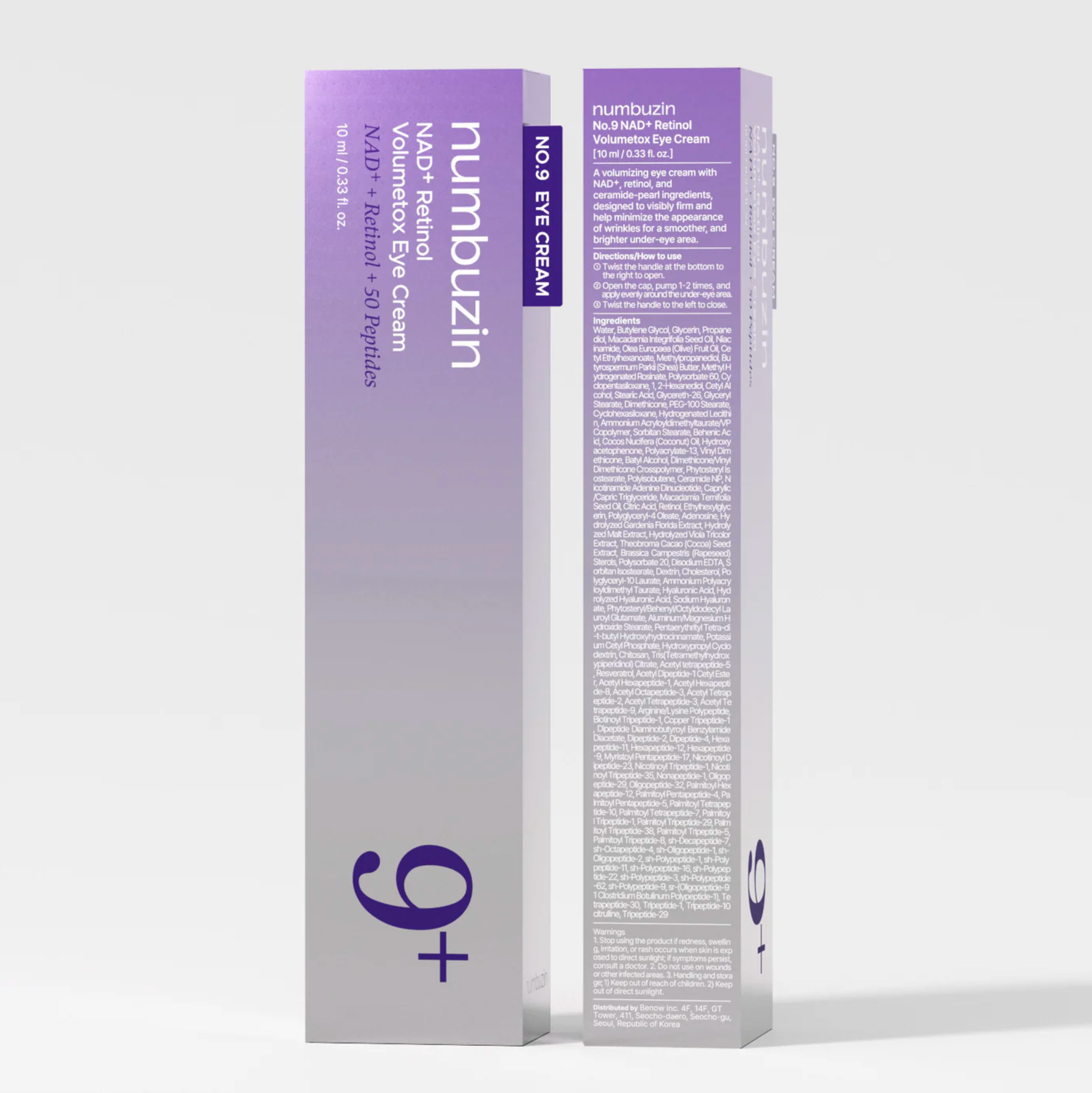 Numbuzin - Crema para ojos Volumetox con retinol NAD+ n.° 9